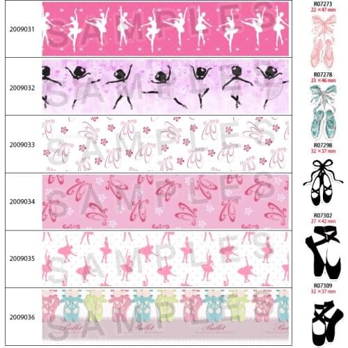 Dacing Girl Character Printed Grosgrain/Satin Ribbon 10Yards,Planar Resins 30 pcs