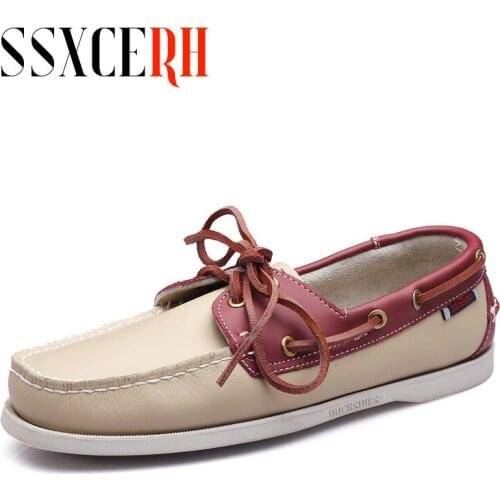 Big Size 45 Loafers Men Shoes Genuine Leather Driving Shoes Retro Fashion Flats Docksides Boat Shoes Classic Men Designer Shoe