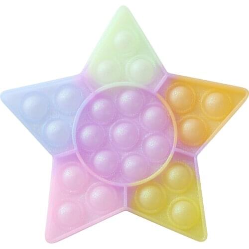 New 2021 Cartoons Glitter Push Bubble Sensory Toy Autism Anti Stress Silicone Toy Needs Push It Stress Reliever Toy