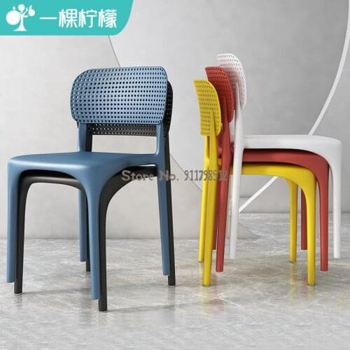 Dining table backrest plastic stool restaurant dining chair household stackable desk chair modern simple net red makeup chair