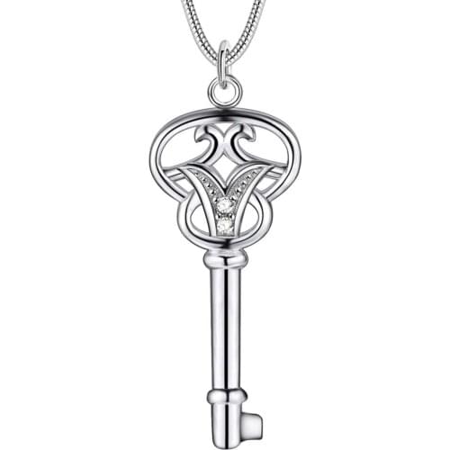 Wholesale Charm Silver Color Pendants For Women Jewelry Necklace Lady Fashion Jewelry Pendant The Key To The Guitar AN136