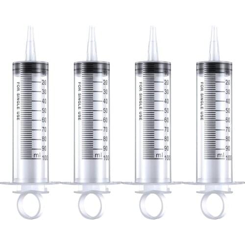 100mL Plastic Syringe Feeder Hydroponics Analyze Measuring Cups Nutrients Syringe for Injectors Pets Cat Feeders Tools