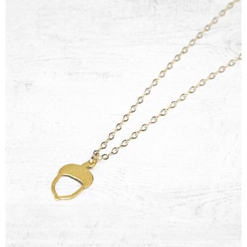 Gift Tiny Acorn Oak Minimal Simple Cartoon Nature Forest Pine Cone charm Necklace hollow Squirrel Pinecone Necklace jewelry