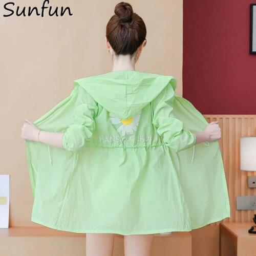 Casual Sunscreen Clothing Womens Middle And Long 2021 Summer Korean Loose Clothing Students' Anti Thin Coat