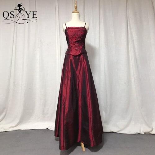 QSYYE Burgundy Taffeta Prom Dresses 2021 Robes the Ball Corset Evening Dress Lace up Party Formal Gown Vintage Dress