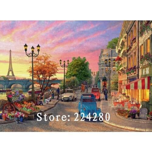 Needlework,Paris Street view scenery 14CT Counted For Embroidery,DIY Cross stitch kits,Art Cross-Stitching Home Decor