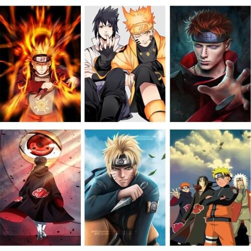 Six Kinds Naruto Sticker Uzumaki Uchiha Sasuke Hatake Kakashi Haruno Sakura Canvas Painting Anime Poster Mural Comic Pictures