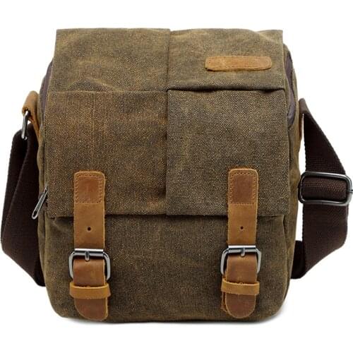 Photo Video Camera Waterproof Canvas Shoulder Retro Vintage DSLR Bag Carrying Case for Canon Nikon Sony SLR Photography