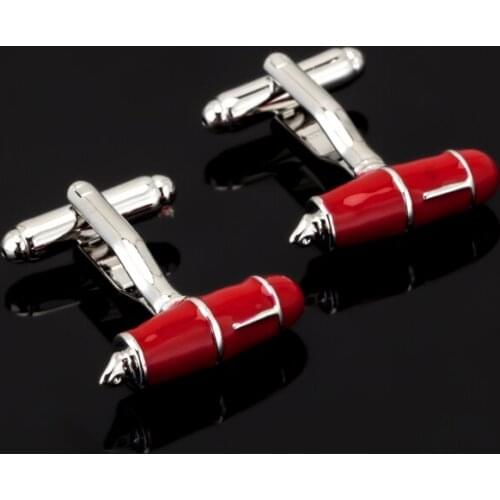 2018 New Design red pen Cufflink for Mens Suits Buttons Geometric Wedding Cufflink French Grooms Shirt Brand Cuff Links Jewelry