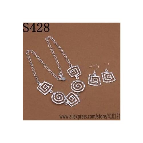 S428 Lucky Charm Silver Color Jewelry Sets For Women Fashion Jewelry Lady Accessories Fashion Necklace Earring /diyamafa