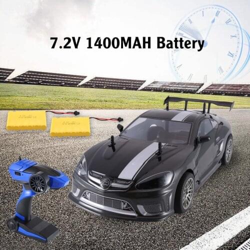 1/10 1400mAh 2.4G Racing Car 1:10 RC Model Car 25KM/h Flat Sports Drift Vehicle Toys 2 Batteries EU Plug For Children