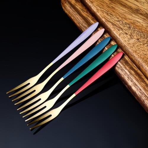 1PC Fruit Ficks Creative Cute Stainless Steel Fruit Dessert Fork
