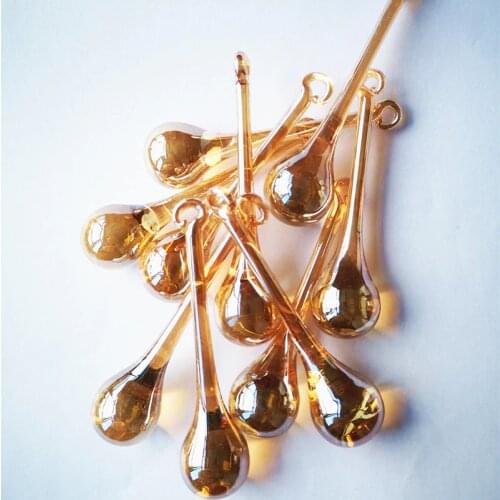 14pcs 20*80mm Champagne High Quality Crystal Raindrop Chandelier Pendants Glass Curtain Part Accessories Home Wedding Decoration