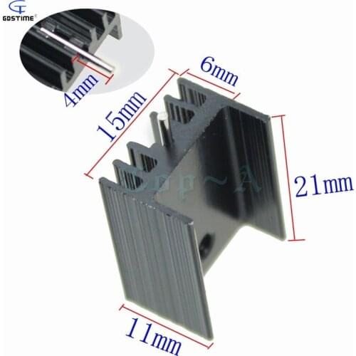 20pcs Aluminum Heatsink 21x15x11mm TO-220 Triode Transistor Radiator Black TO220 Special 21mm x 15mm x 11mm