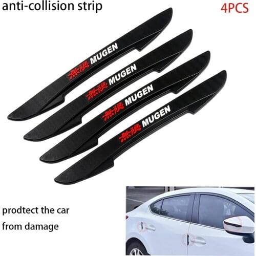 4PCS Car Side Door Edge Protector Protective Strip Scrape Guard Bumper Guards Handle Cover 3D Sticker For Honda Mugen INSPIRE