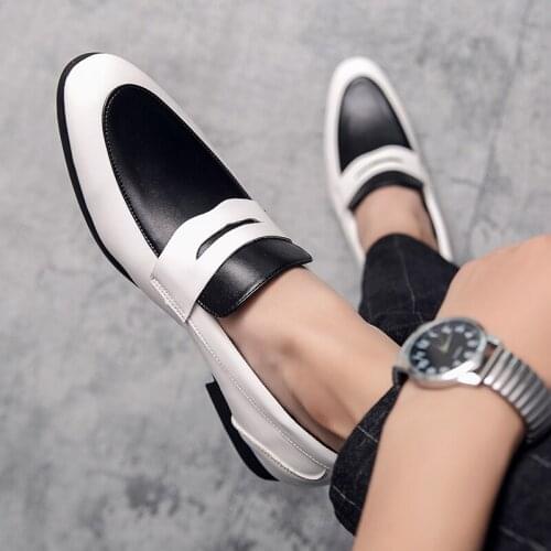Large Causal Men Loafers Retro Party Men Leather Dress Shoes Breathable Non-slip Men Boat Shoes Moccasin Homme Driving Shoes