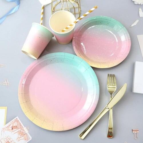 Paper Unique Strong Construction Bright-colored Cooking Plate Bright-colored Food Plate Food Grade Materials for Home