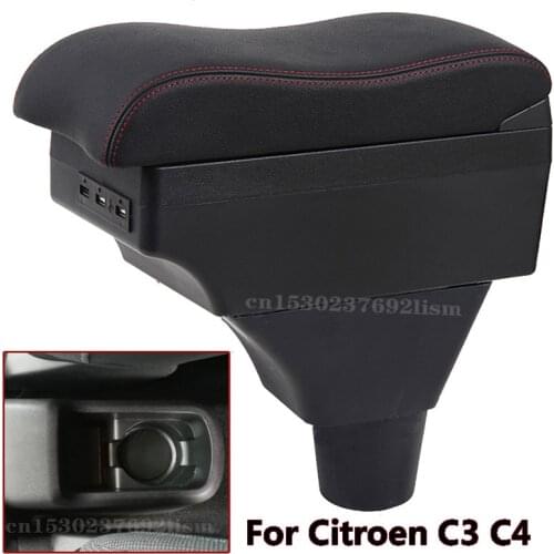 For Citroen C3 C4 armrest box Car Central Armrest Storage Box modification accessories
