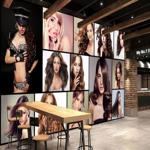 Dropship Colomac Custom Wallpaper Personalized Fashion Charm Creative Hair Salon Wall Covering 3d Wallpaper Murals Papier Peint