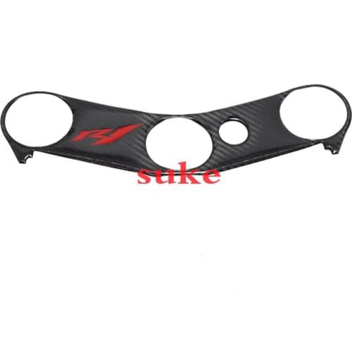 Racing Sticker Carbon Fiber Pattern Top Clamp Triple Yoke Moto Sticker for YAMAHA YZF1000 R1 2004, 2005 2006 2007 2008