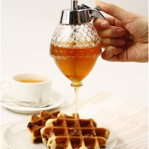 Squeeze Bottle Honey Jar Container Bee Drip Dispenser Kettle Storage Pot Stand Holder Juice Syrup Cup Kitchen Accessories