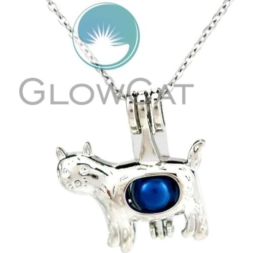 KK911 Cute Cat Beads Cage Aromatherapy Pearl Cage Locket Necklace Women Girl Friend Kids Gifts