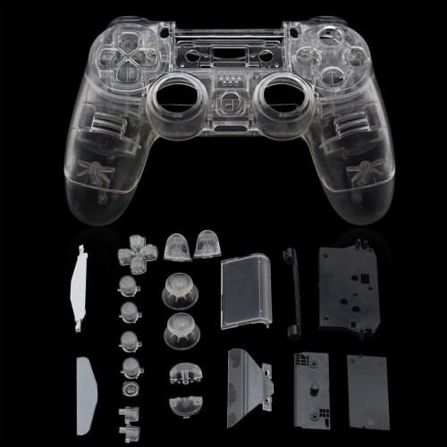 For Sony Playstation 4 PS4 JDM-001 JDM-011 Controller Custom Clear Transparent Housing Shell Cover Faceplate Case Repair Mod Kit