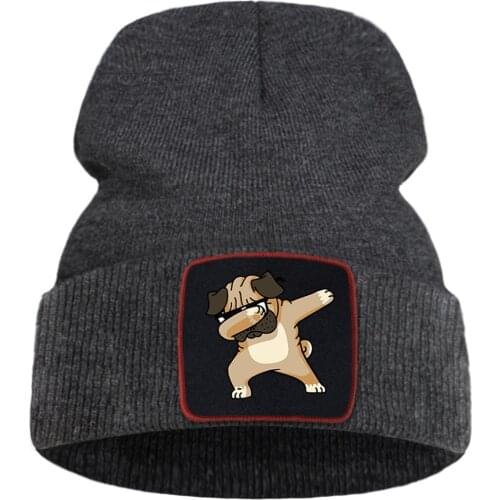 Hip Hop Cool Dog Bonnet Men Hats Unisex Casual Knitted Cap Warm Cotton Sports Beanie Women Caps Harajuku Outdoor Skullies Hat