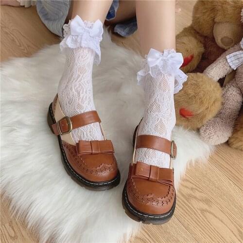 Ruffle Cup Lace Lolita Socks Woman Frilly Sheer Fishnet Sexy Lettuce Transparent Rose Flower Ladies Dress Ankle Sock