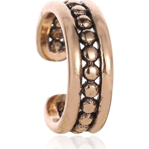 Copper Ear Cuff Clip Earrings For Women Men Hollow Golden Silver Plated Simulated Old Clip-on Earrings