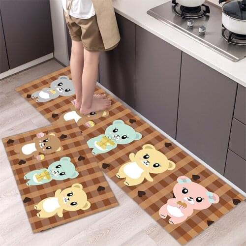 Fashionable Simple Nordic StyleWaterproof Kitchen Floor Mat Household Carpet Long Strip Door Mat Modern Home Decor