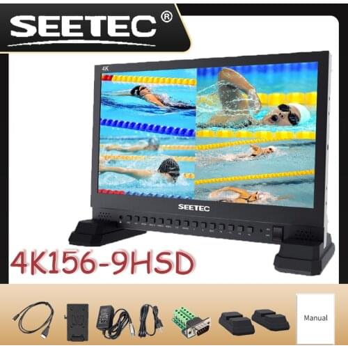 SEETEC 15.6" 4K Broadcast Monitor with IPS UHD 3840x2160 4xHDMI Quad Split Display 4K156-9HSD
