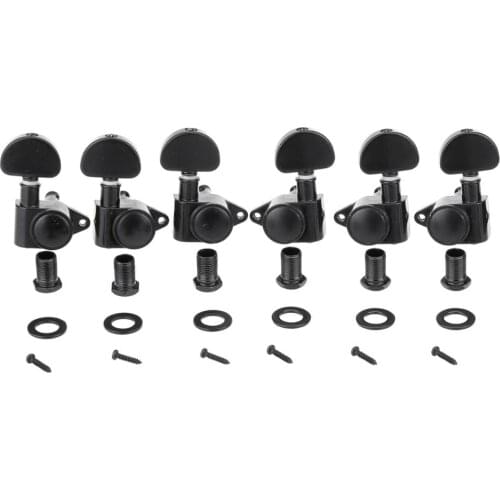Musiclily Economy 3R3L Roto Style Sealed Guitar Machine Heads Tuners Tuning Keys Set for Gibson or Epiphone Les Paul SG ES,Black