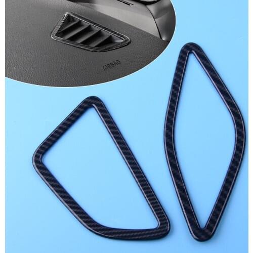 DWCX ABS Car Dashboard AC Vent Outlet Cover Trim Carbon Fiber Texture Stickers Fit For BMW 2 Series F45 F46 2015 2016 2017