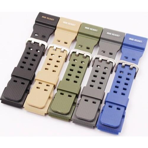 Watch Accessories for CASIO Little mud king Resin Strap GG-1000 GWG-100 GSG-100 Rubber Strap Mens Watch Strap