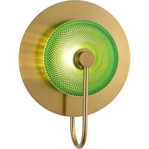 Plated brass wall lamp green glass modern wall lamp bedside lamp wall light project lighting decoration lighting