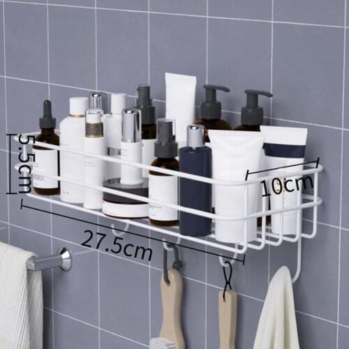 Bathroom Shelf Shower Hanging Basket Shampoo Holder Toilet Accessories Punch-Free Metal Wall Mounted Multi-purpose Iron Hooked