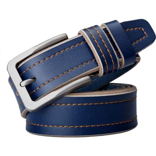 JXQBSYDK Luxury Belts for Men Vintage Hole Designer Pin Buckle Designer Belts Men High Quality Genuine Leather Belts 2021