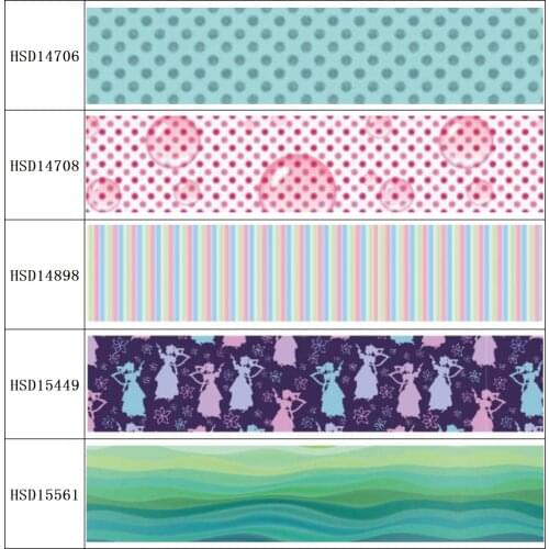 22MM 25MM 38MM 50MM 75mm Printed Pattern on Grosgrain Ribbon for diy ribbon