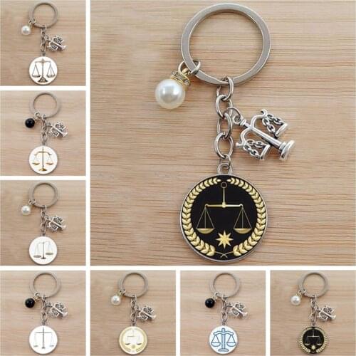 Balanced Mens Keychain Cabochon Silver Glass Keychain Mens Gift