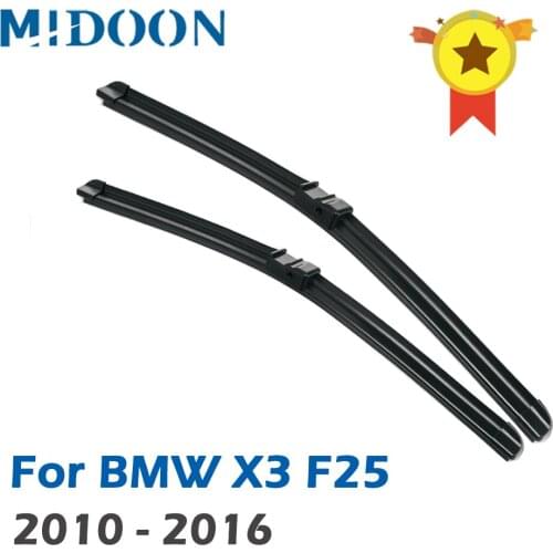 MIDOON Wiper LHD & RHD Front Wiper Blades For BMW X3 F25 2010 - 2016 2015 2014 2013 Windshield Windscreen Front Window 26"+20"