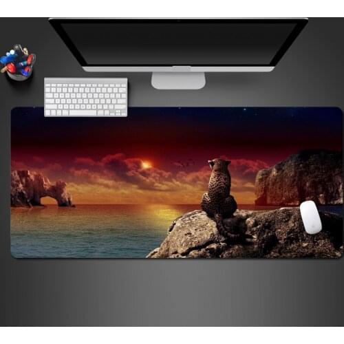 Watch The Sunset Of The Lovely Leopard Mouse Pad High Quality Mouse Mat Game Team PC Game Computer Keyboard Game Mats To Gamer