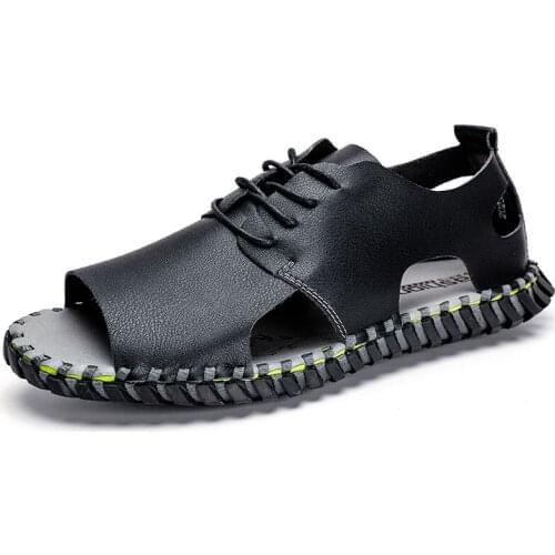 Slippers sport mens sandalhas outdoor size rubber leather breathable for shoes on gladiator 39 sandales sandale sandalia flat s