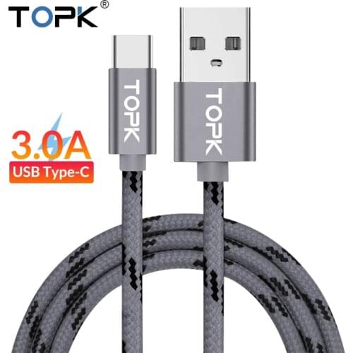 TOPK Original 1M 2m USB Type C Cable Data transmission & Charge Type-C USB for Xiaomi 4C / OnePlus 2 / Nokia N1 / MacBookd