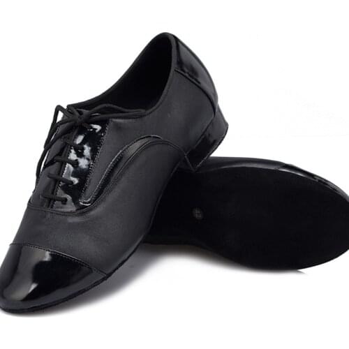 Latin dance shoes man Full Grain Leather Latin Shoes High discount Professional Dance shoes Lace Precision stitching Heel 4cm