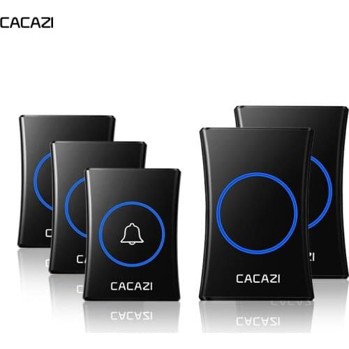 CACAZI Intelligent Waterproof Wireless Doorbell 3 4 Button 1 2 3 Receiver US EU UK AU Plug Home Cordless Call Bell 300M Remote