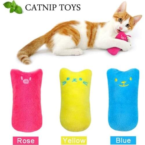 Funny Catnip Toys Teeth Grinding Interactive Plush Cat Toy Pet Kitten Chewing Vocal Toy Claws Thumb Bite Cat mint For Cats