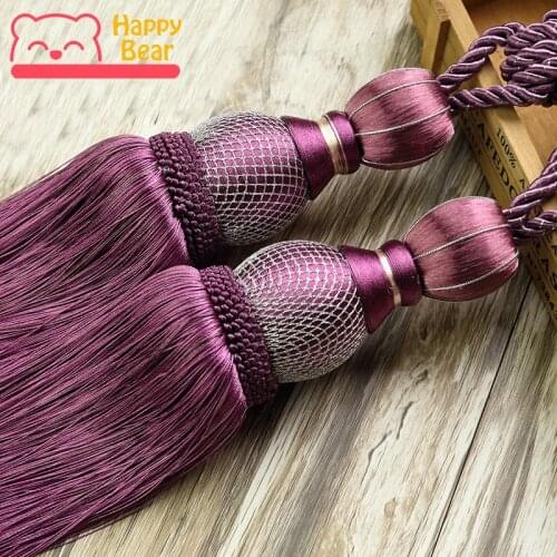 1 Pair Luxury home Lacing Rope Curtain Tie back Tassels Curtain Accessories for Window Decorative Hanging Belt Ball Curtain