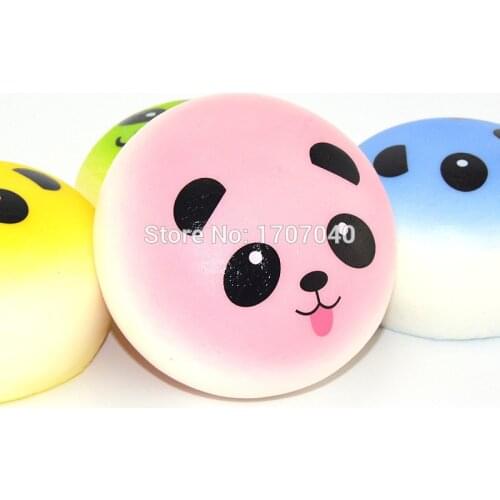 1PCS Kawaii Squishy Food Toy Cartoon Colorful Panda Bun Slow Rising Soft Bread Collectibles