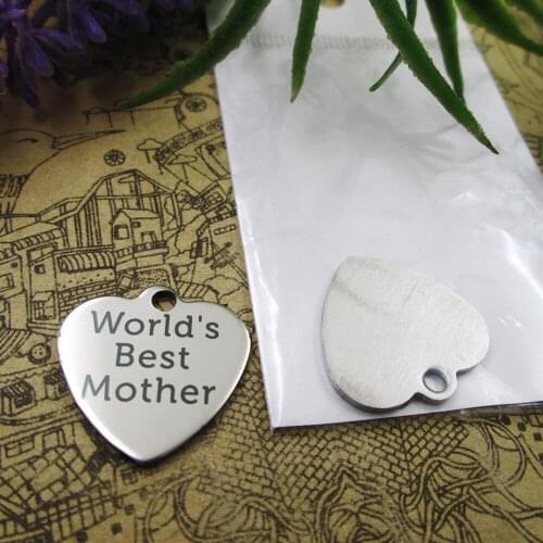 20pcs--"Worlds best Mother"stainless steel charms 5 styles for choosing DIY Charms for necklace bracelets